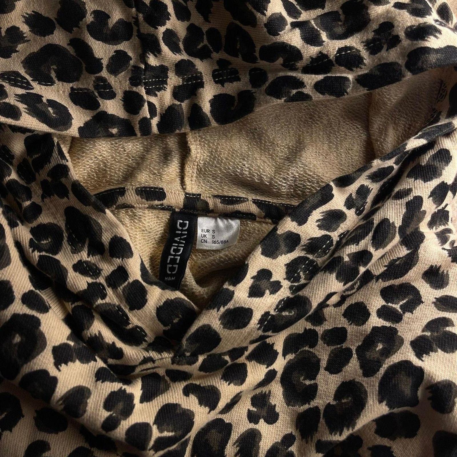 H&M Vintage Leopard Cheetah Print H&M Cropped Hoodie Crop Top Size S / US 4 / IT 40 - 4 Thumbnail