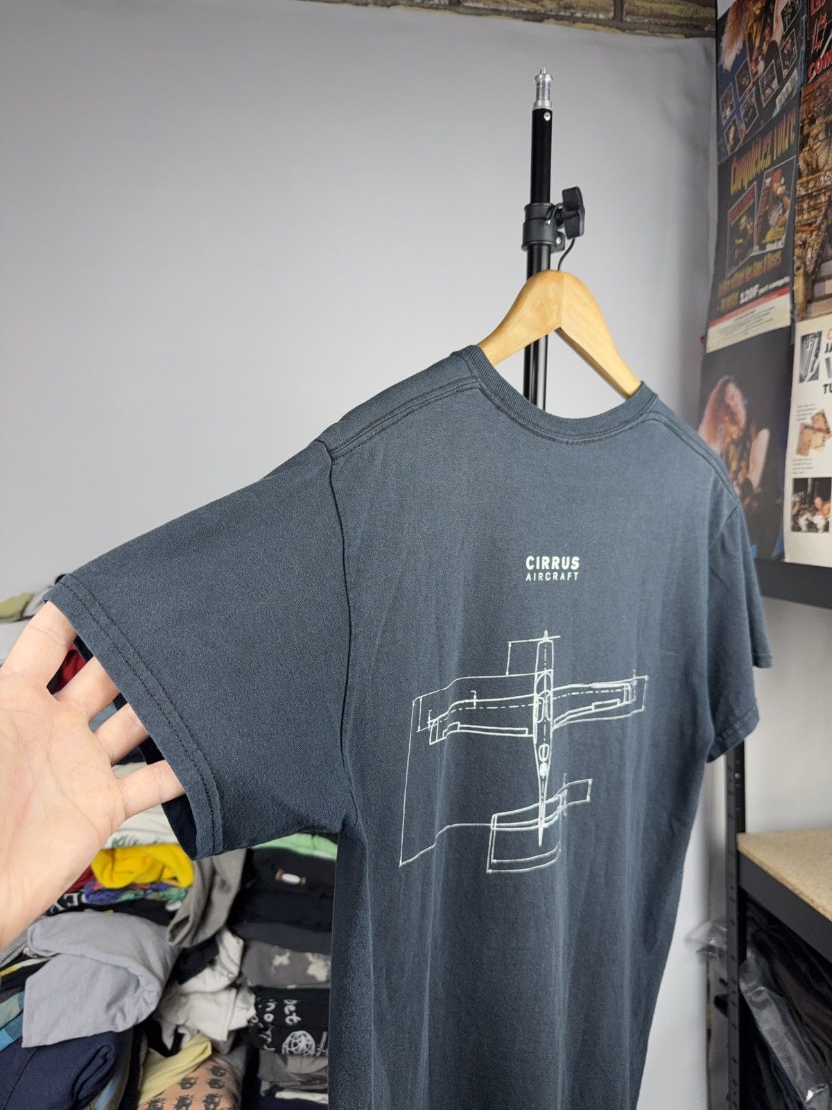 Vintage 00s Cirrus Aircraft Blueprint Plane Tee Technical Diagram Size US M / EU 48-50 / 2 - 7 Thumbnail