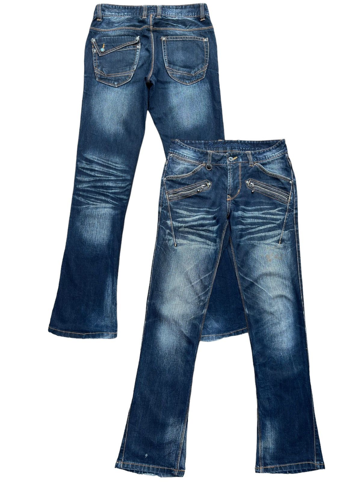 image of Nicole Club Flare Jeans Nicole Japan Multipocket Punk Denim Jeans 32X33 in Blue, Men's