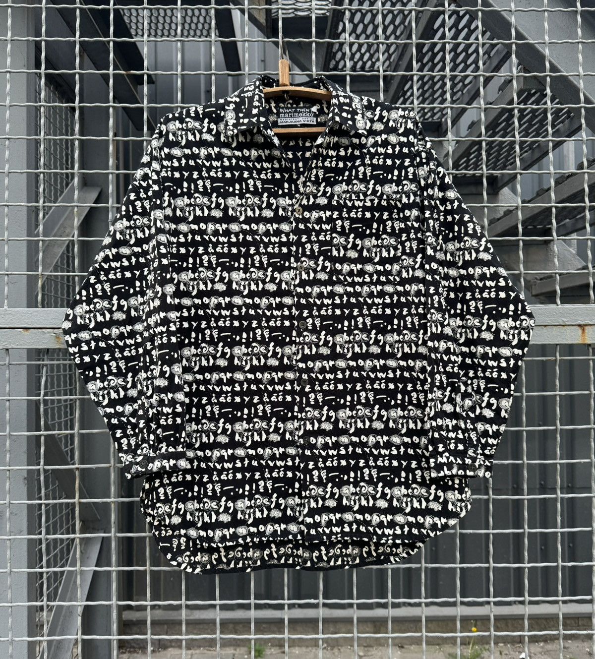 image of Marimekko X Marjaana Virta Printed Shirt in Black, Men's (Size XL)