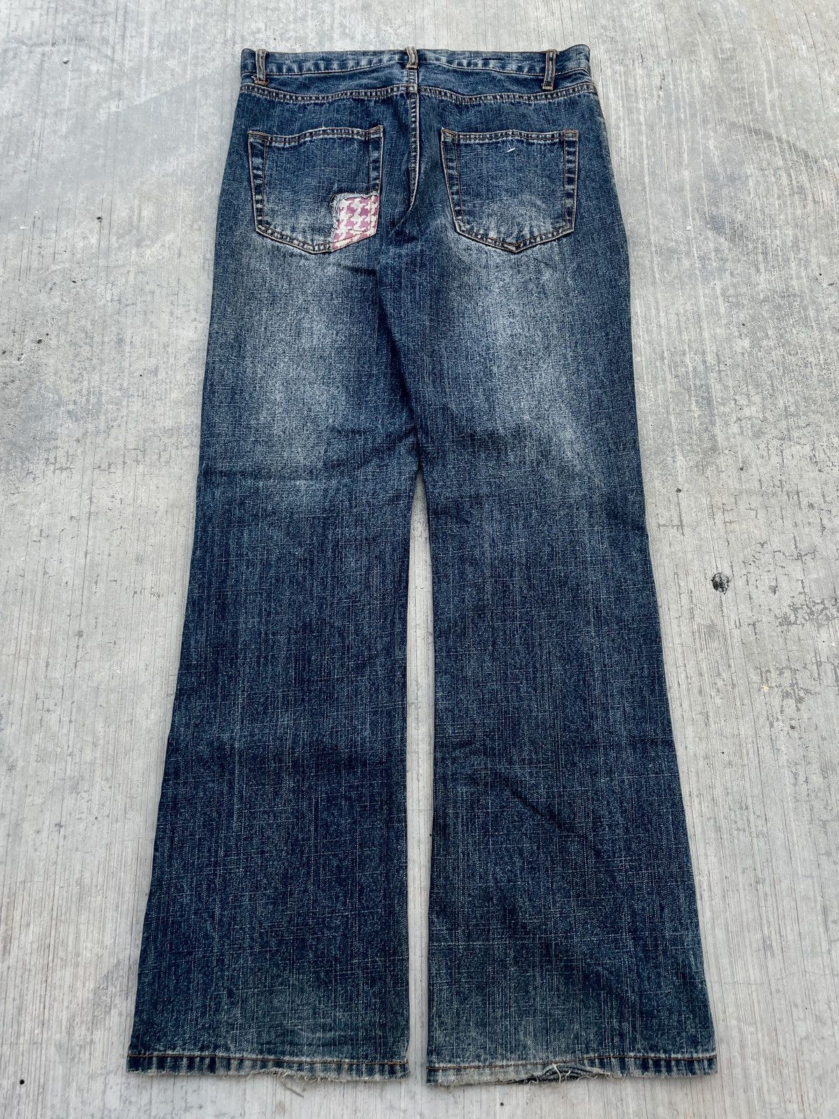 Japanese Brand 2000s JAPANESE BRAND FREEBEAT DIAG PATCHWORK RIPPED FLARE Size US 32 / EU 48 - 5 Thumbnail