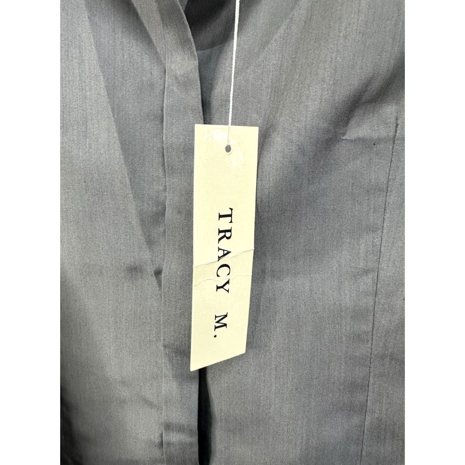 Vintage TRACY M. Silk Long Sleeve Button-Up Shirt Women’s Small NEW Silver Gray Size S / US 4 / IT 40 - 2 Thumbnail