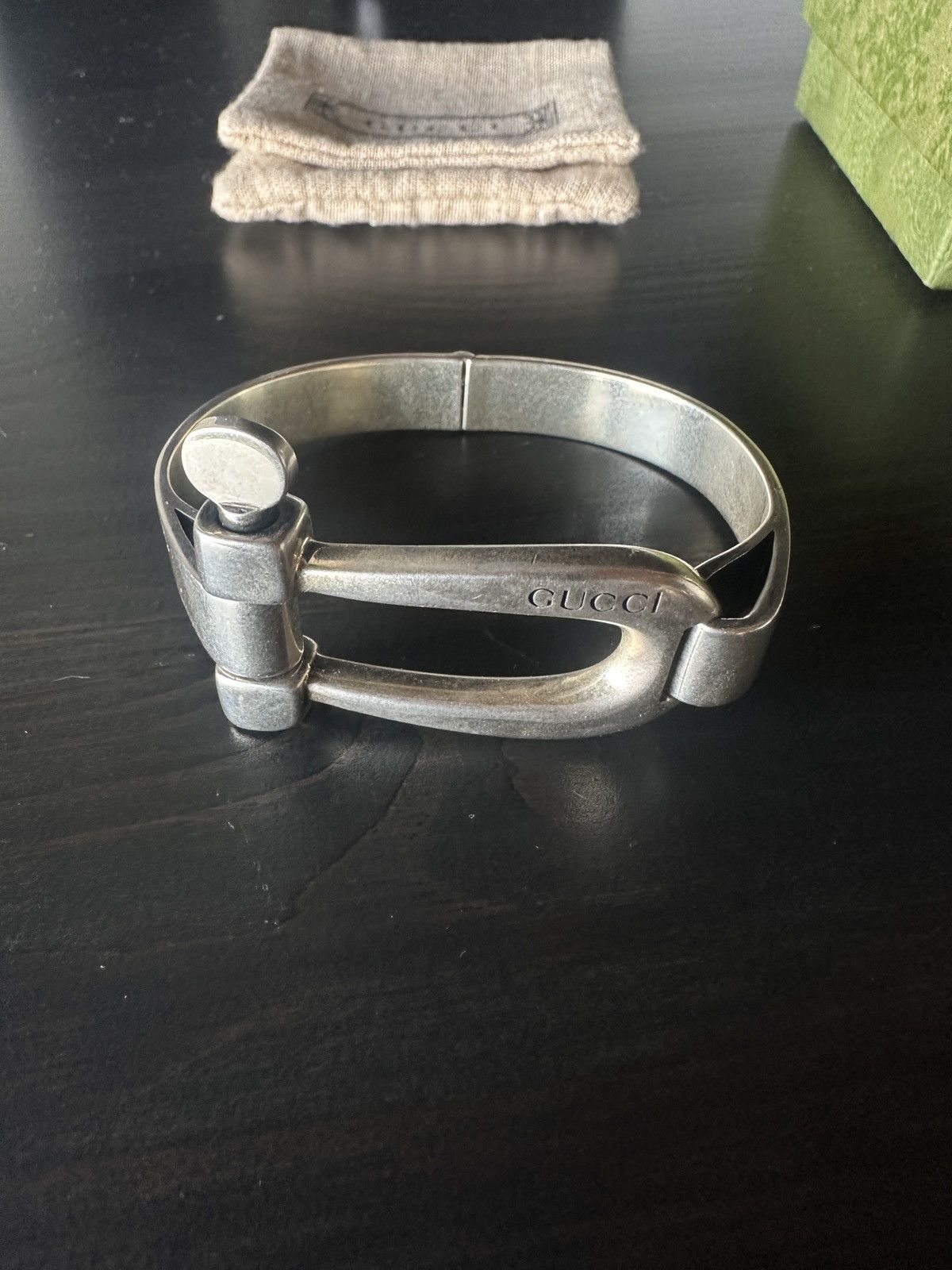 Gucci GUCCI Horsebit Bangle Bracelet 7" Sterling Silver 925 Auth Size ONE SIZE - 4 Thumbnail