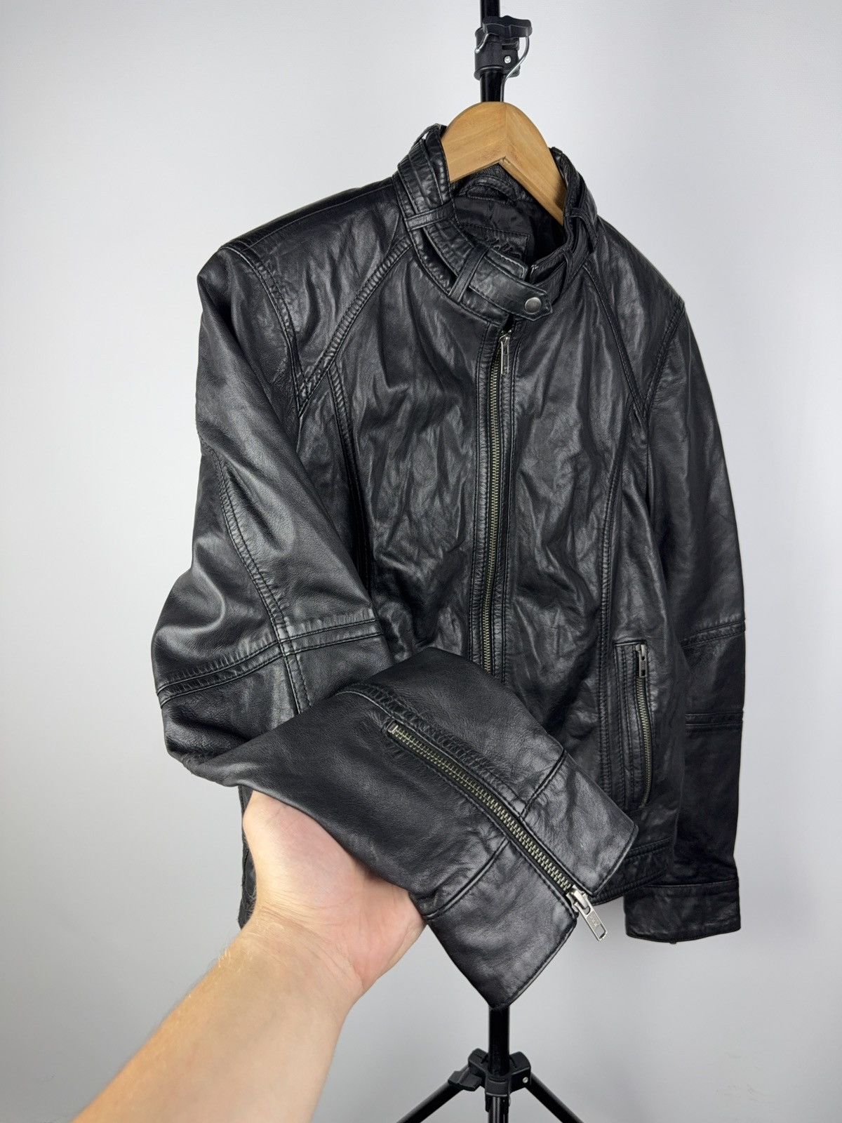 Vintage Vintage Leather Jacket Genuine Leahter bomber Moto Oldmoney Size L / US 10 / IT 46 - 5 Thumbnail