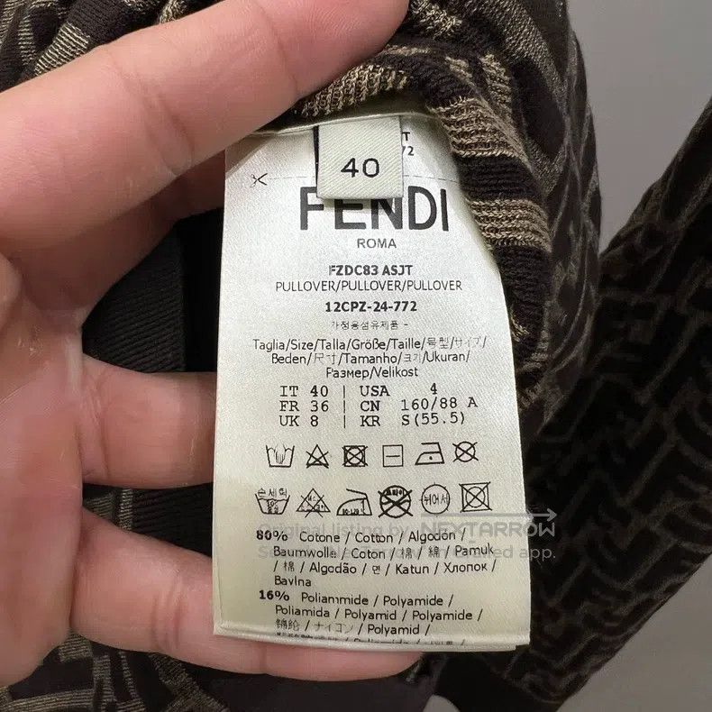 Fendi Fendi Printed Double F Logo Slim Long Sleeve Dress Size XS / US 0-2 / IT 36-38 - 4 Thumbnail