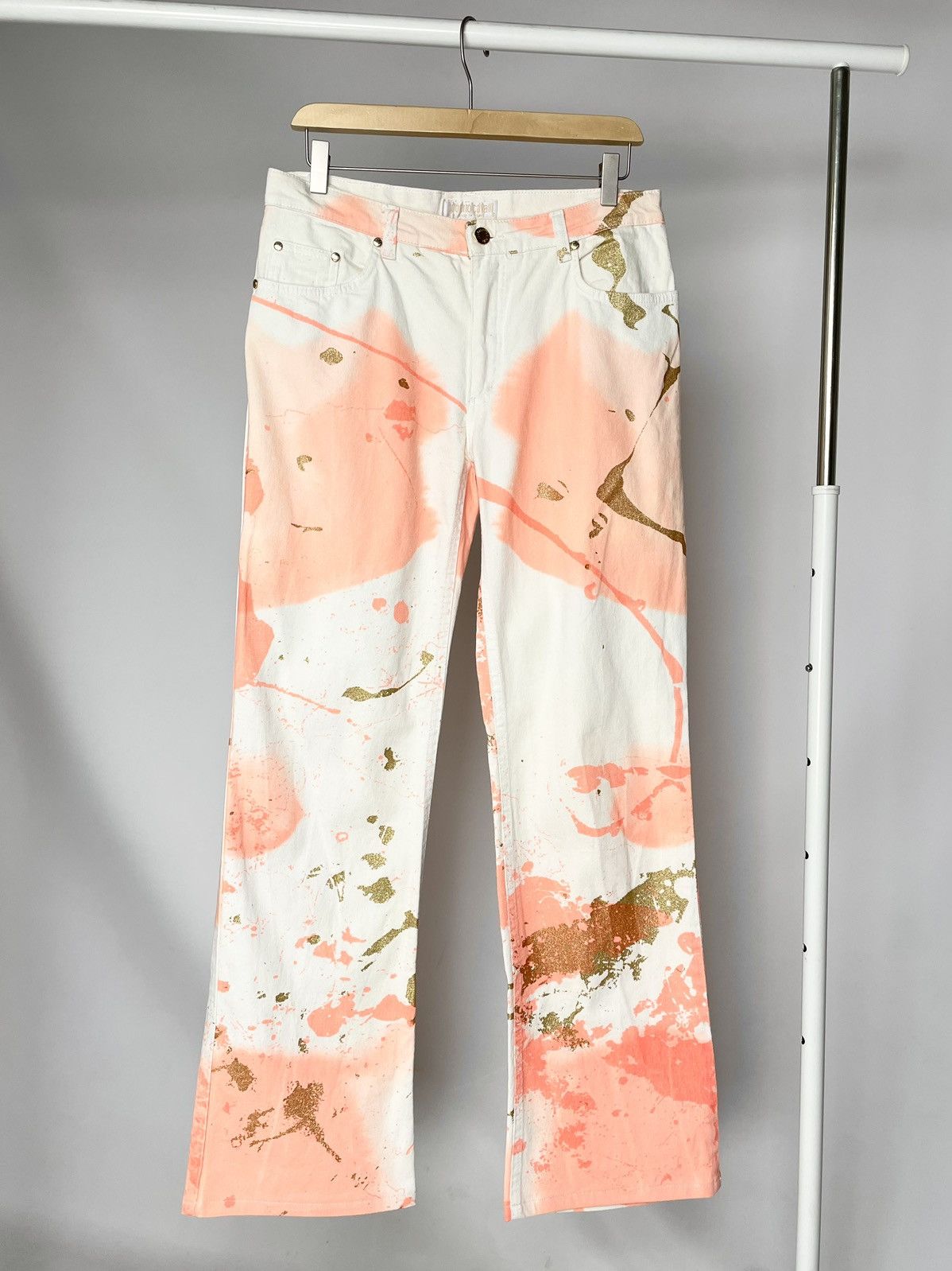 Roberto Cavalli Roberto Cavalli Vintage Paint Graphic White Jeans Just Pants Size US 32 / EU 48 - 1 Thumbnail
