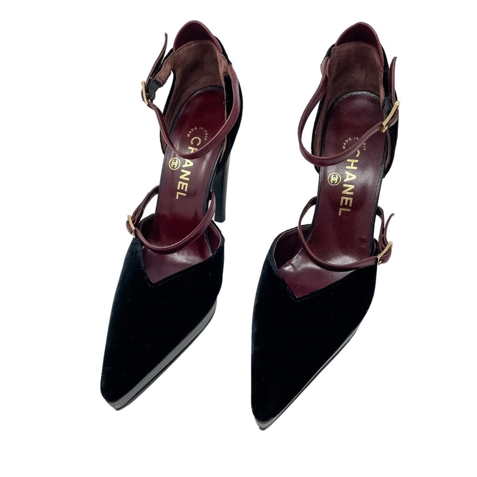 Chanel Chanel Vintage Point Toe Velvet & Wood High Heels 38/US 7 Size US 8 / IT 38 - 7 Thumbnail