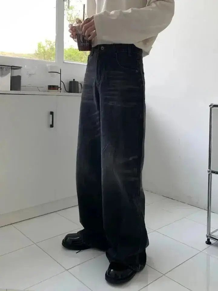 Japanese Brand Baggy Jeans grunge Y2k high waist wide leg pants streetwear Size US 32 / EU 48 - 6 Thumbnail