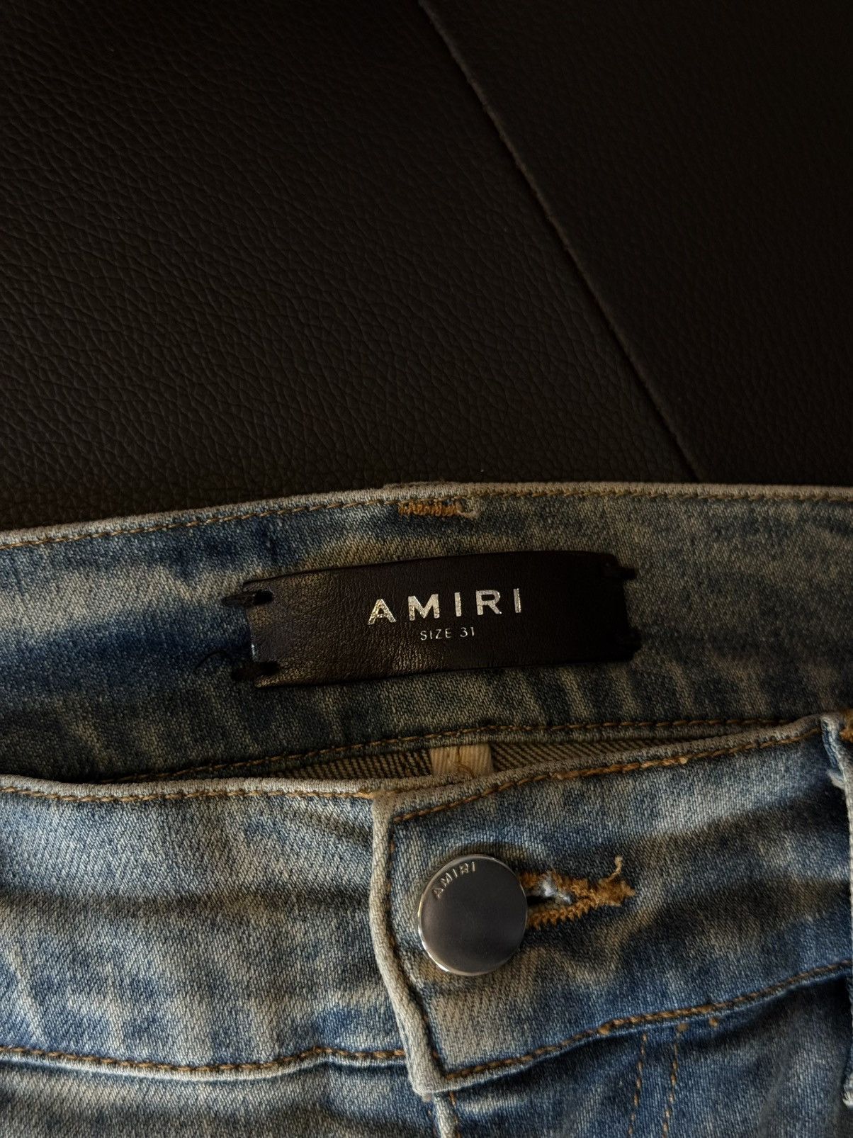 Amiri Amiri Blue Jeans Black Bandanna Patch Size 31 Flawless 🧼 Size US 31 - 14 Thumbnail