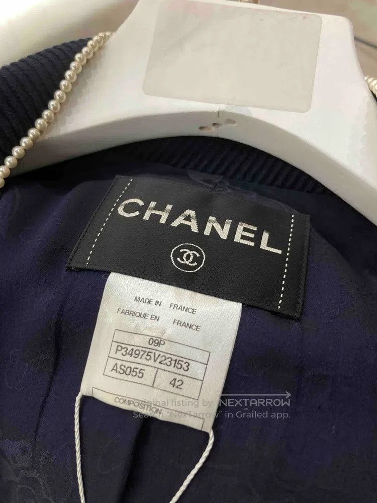 Chanel Chanel 09p Pearl buckle Tibetan green stand-up collar jack Size M / US 6-8 / IT 42-44 - 6 Thumbnail