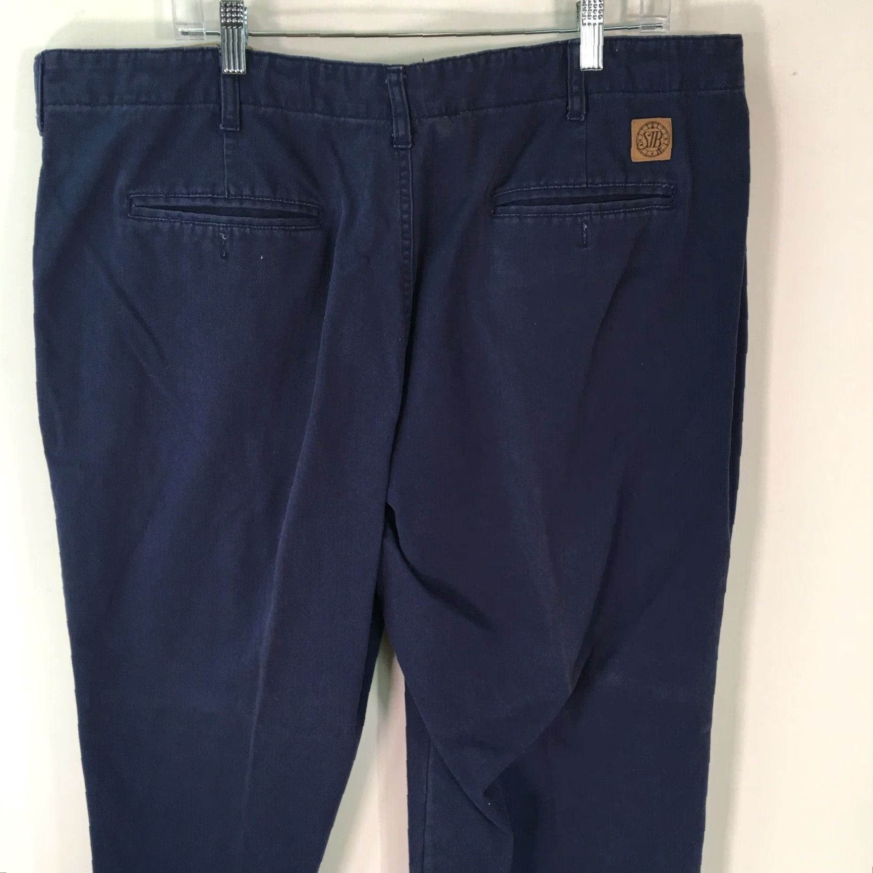 Vintage St. Johns Bay Mens Dress Pants Black 42x29 Flat Front Belt Loops 100% Cotton Classic Fit Straight Leg Regular Size 42 Mens Size US 42 / EU 58 - 2 Thumbnail