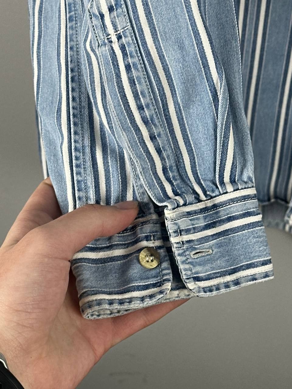 Levi's Vintage Clothing Rare 90s Striped Levi’s Vintage Denim Shirt Long Sleeve Size US L / EU 52-54 / 3 - 9 Thumbnail