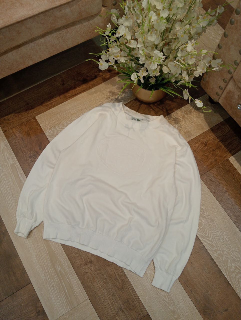 Lacoste LACOSTE BIG LOGO SWEATSHIRT - SIZE 4 WHITE Size US M / EU 48-50 / 2 - 3 Thumbnail