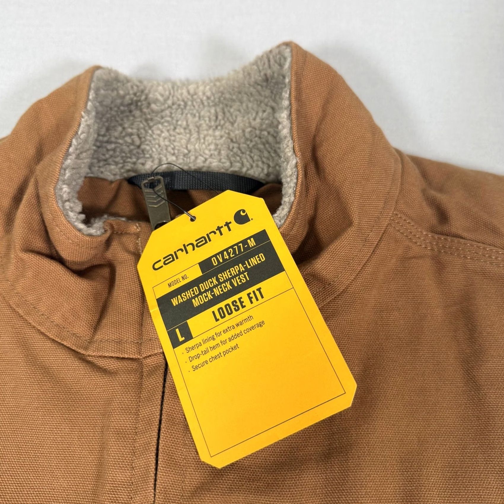 Carhartt Carhartt Vest Mens M Brown Duck Canvas Sherpa Lined Zip Up Work Vest Size US M / EU 48-50 / 2 - 4 Thumbnail