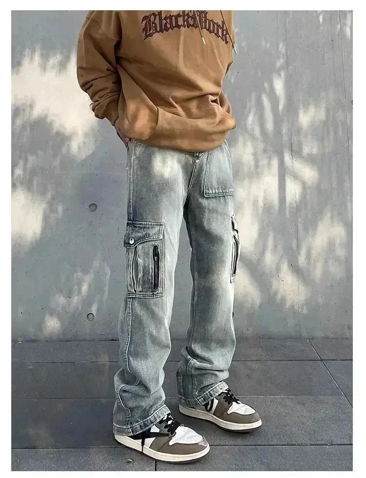 Japanese Brand Retro washed multi pocket jeans Size US 32 / EU 48 - 1 Thumbnail