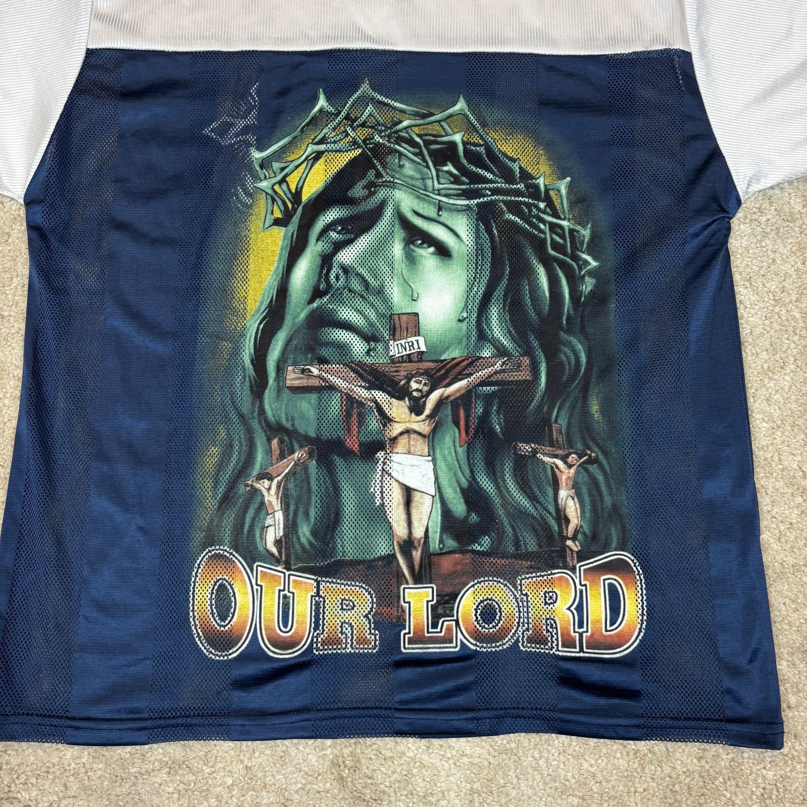 Vintage Vintage Jesus Christ Our Lord Jersey Top Men's Large Y2K Size US L / EU 52-54 / 3 - 2 Thumbnail