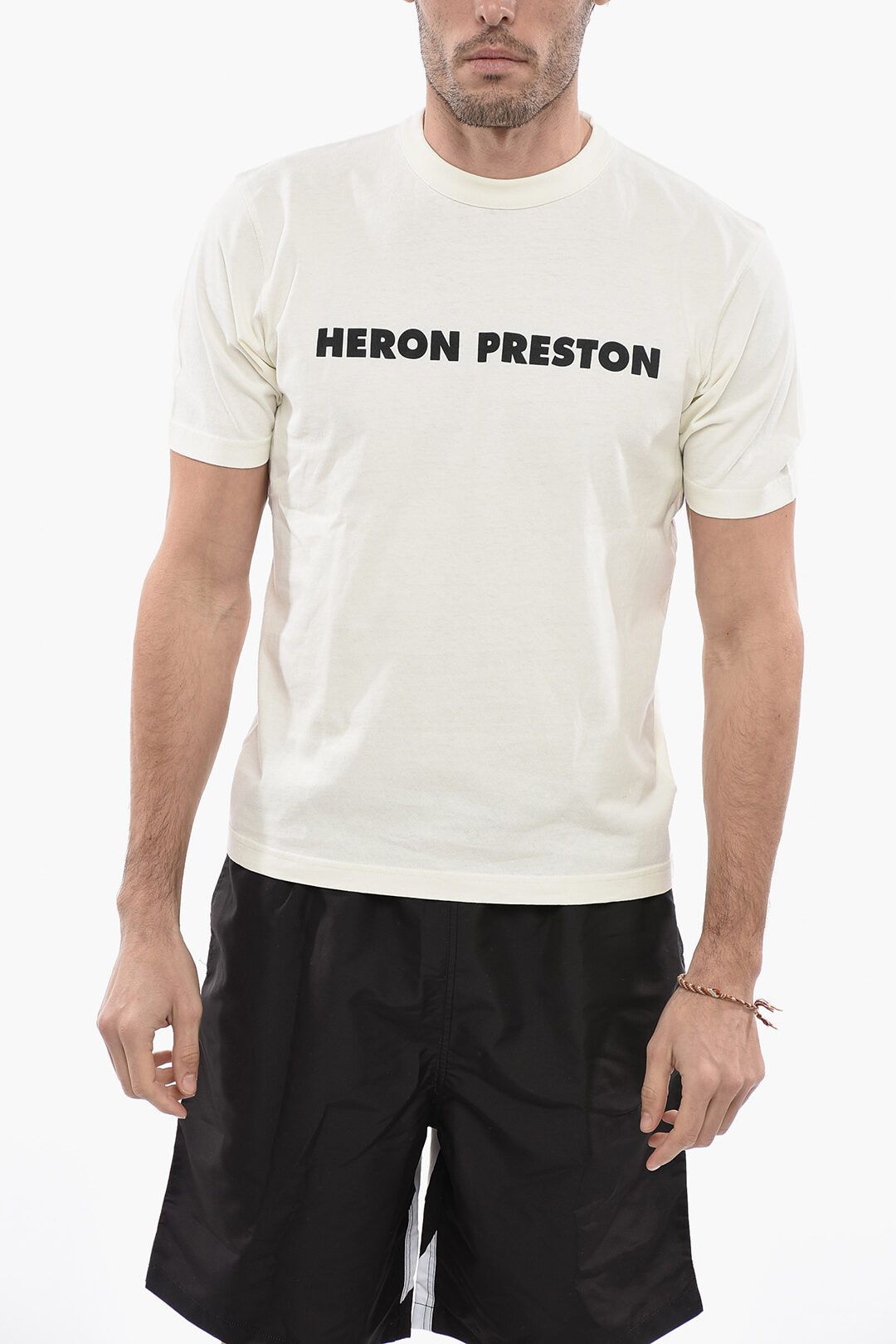 image of Heron Preston Og1Mm0424 Crewneck Cotton T-Shirt In White, Men's (Size Small)