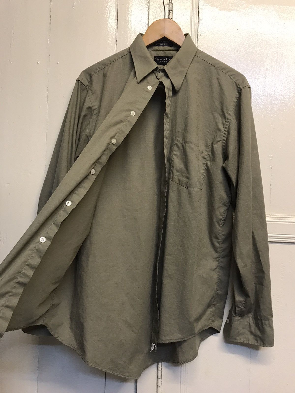 Christian Dior Monsieur CD Men Shirt Army Green Size US L / EU 52-54 / 3 - 7 Thumbnail