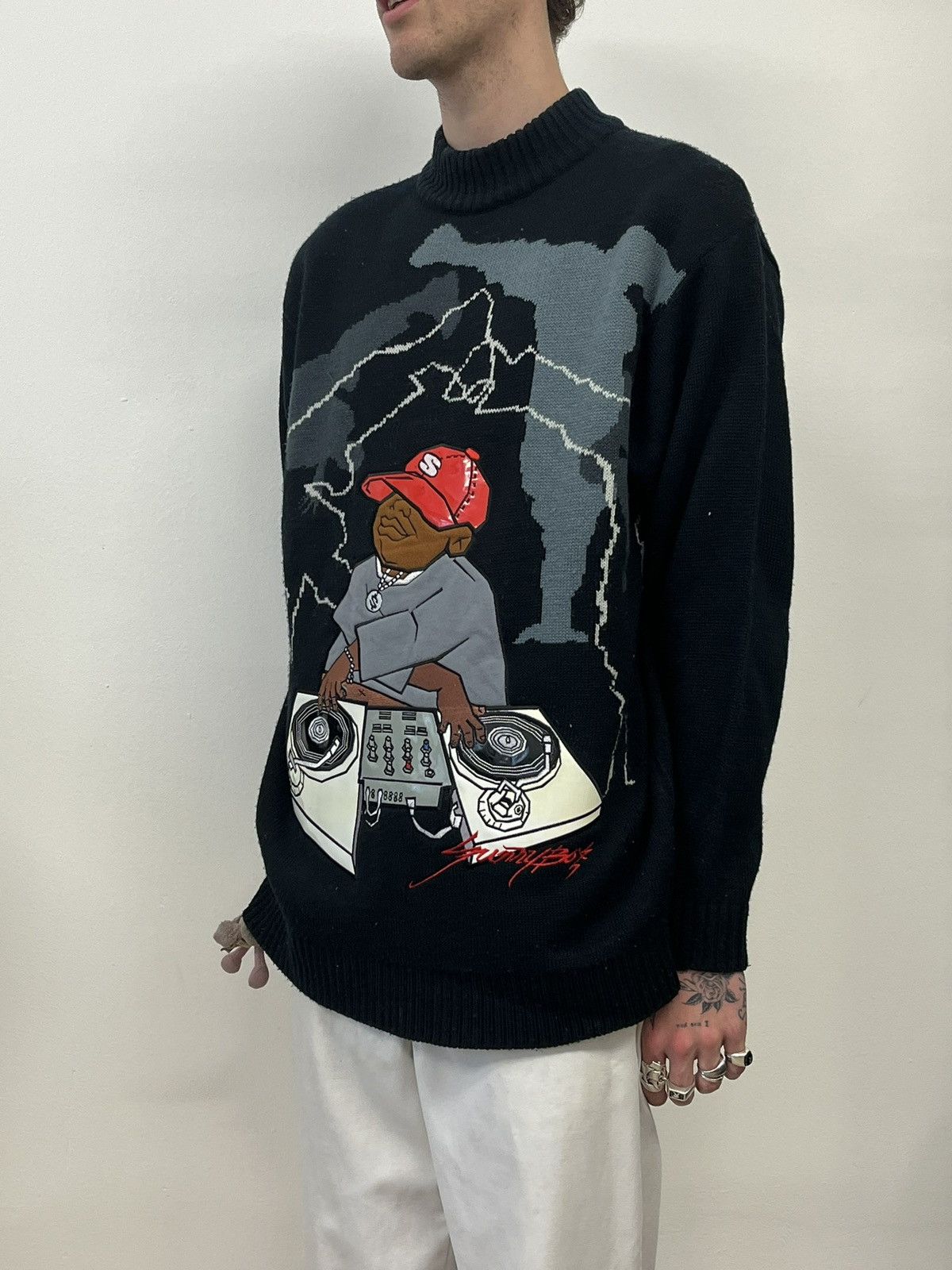 Vintage 90s DJ Sweater Size US L / EU 52-54 / 3 - 6 Thumbnail