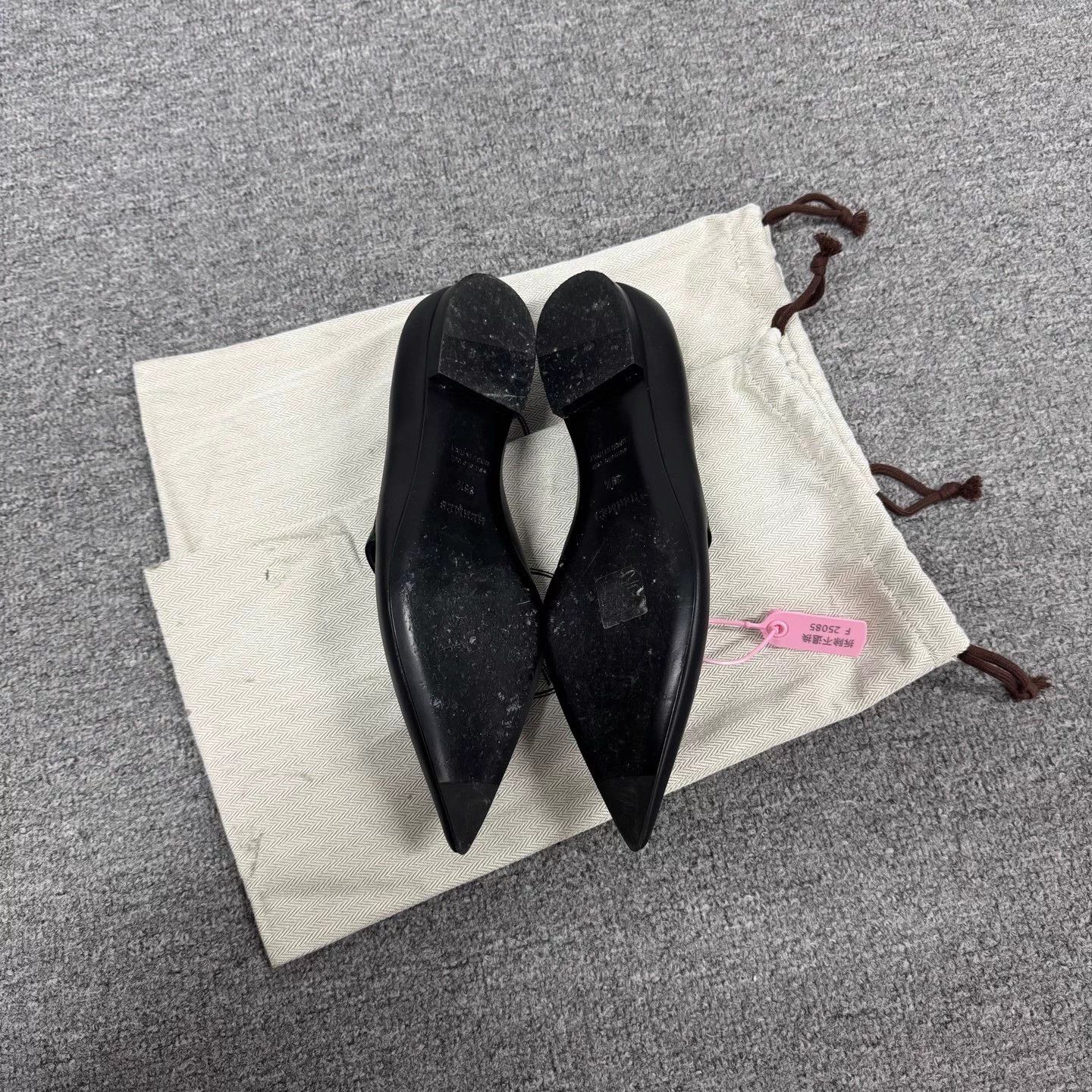 Hermes Hermes Black Silver Kelly Buckle PT Flat 36.5 98N Size US 5.5 / IT 35.5 - 6 Thumbnail