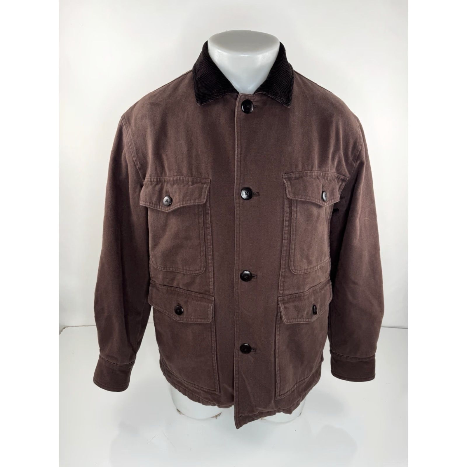 Brooks Brothers BROOKS BROTHERS Cotton Canvas Full Zip Ranch Work Chore Jacket S Brown Mens Jacket Size US S / EU 44-46 / 1 - 2 Thumbnail