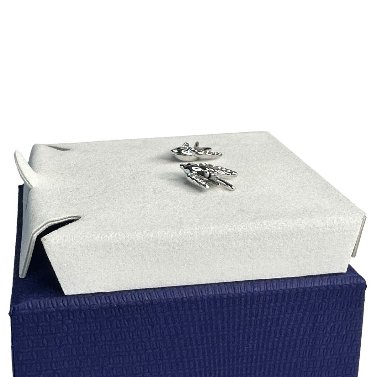 Swarovski Swarovski Birds Crystal Stud Pierced Earrings Rhodium plated Size ONE SIZE - 3 Thumbnail