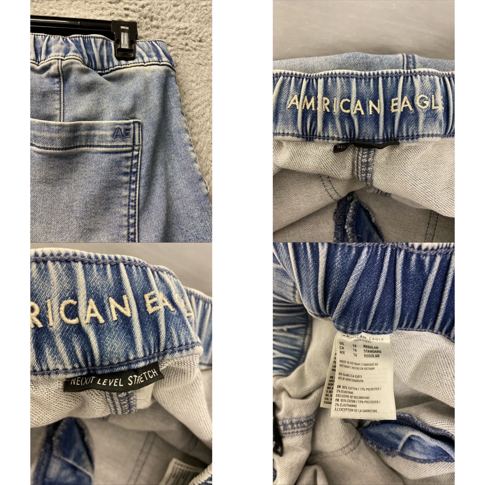 American Eagle Outfitters American Eagle Outfitters Jeans Pants Womens Slim Joggers Regular 16 Light Wash Blue Cotton Blend Denim with Pockets Size 25" / US 0 / IT 36 - 8 Thumbnail