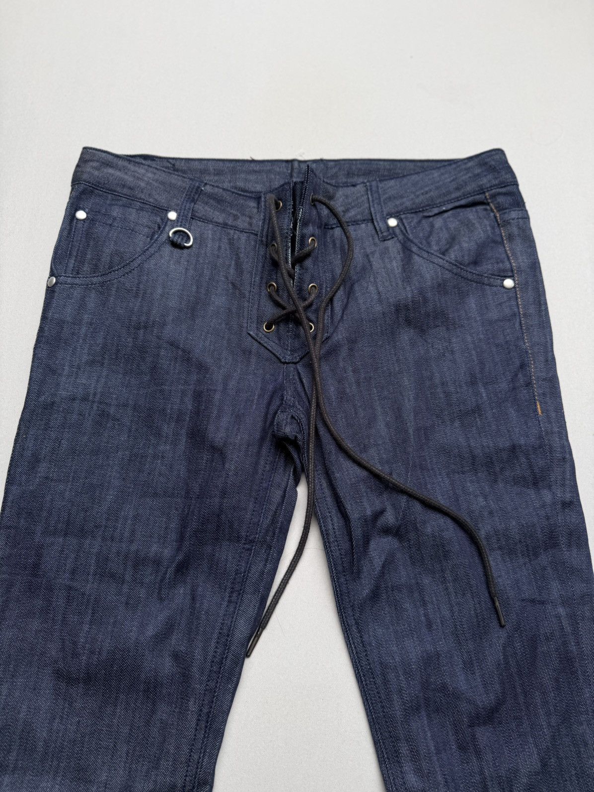 Japanese Brand Y3 lace up flare jeans Size US 27 - 2 Thumbnail