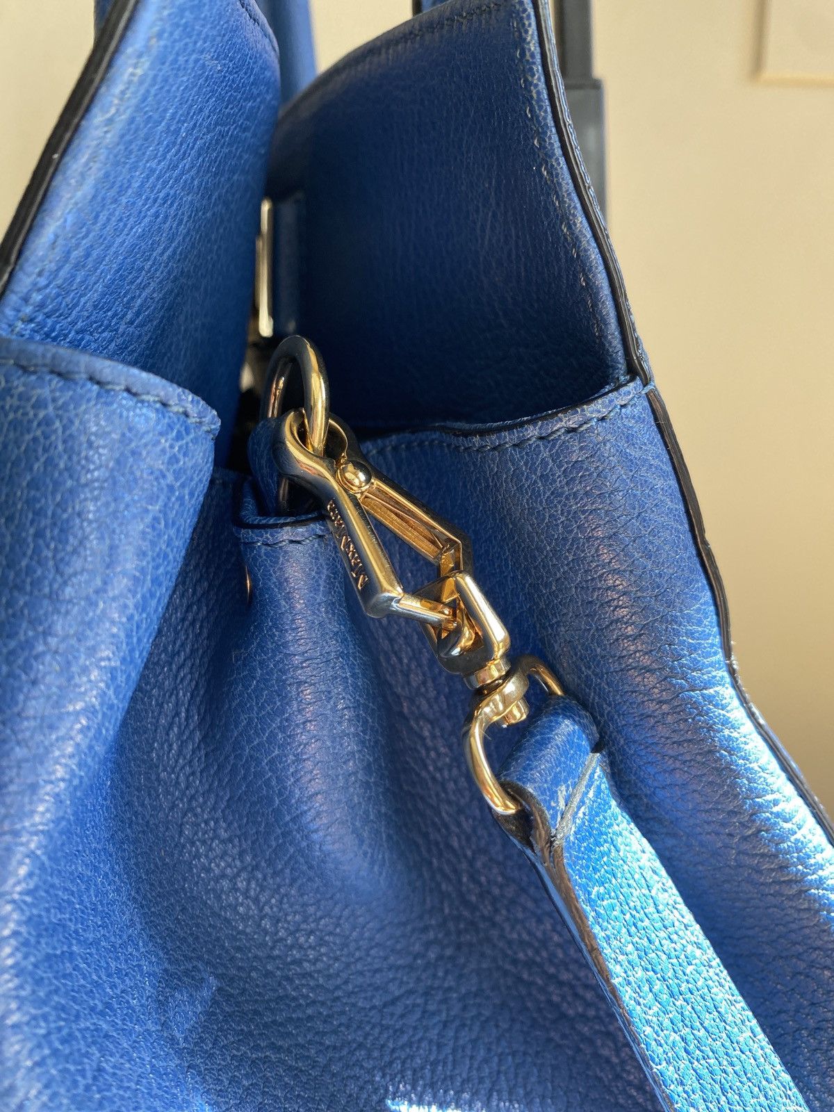 Max Mara Max Mara, blue, pebbled leather convertible bag Size ONE SIZE - 5 Thumbnail