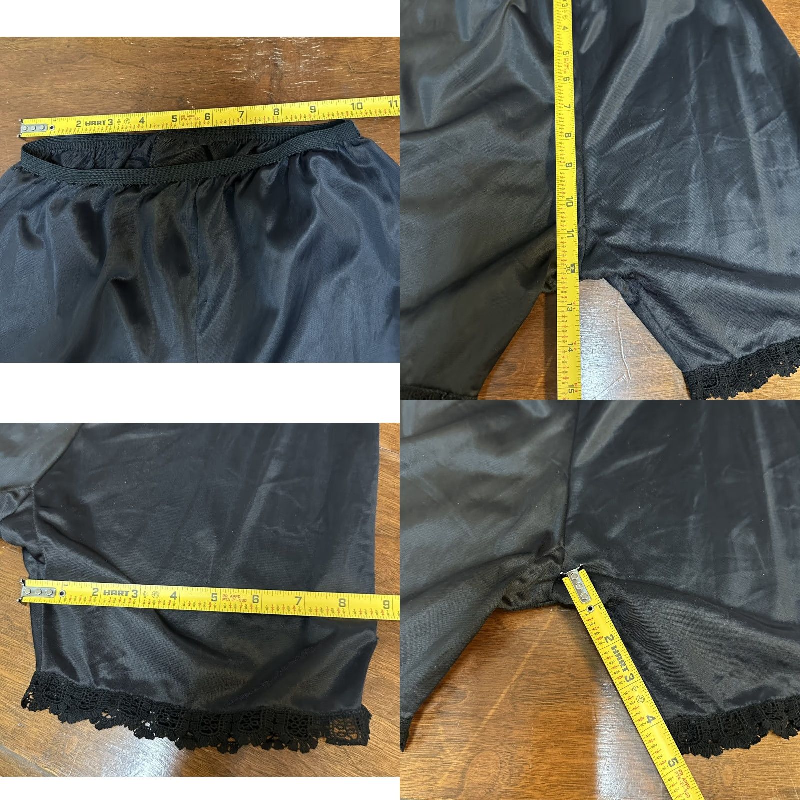 Vintage VINTAGE Black Pettipants Tap Panties Nylon Gusset Lace Trim Pillow Tab Size S Size 28" / US 6 / IT 42 - 8 Thumbnail