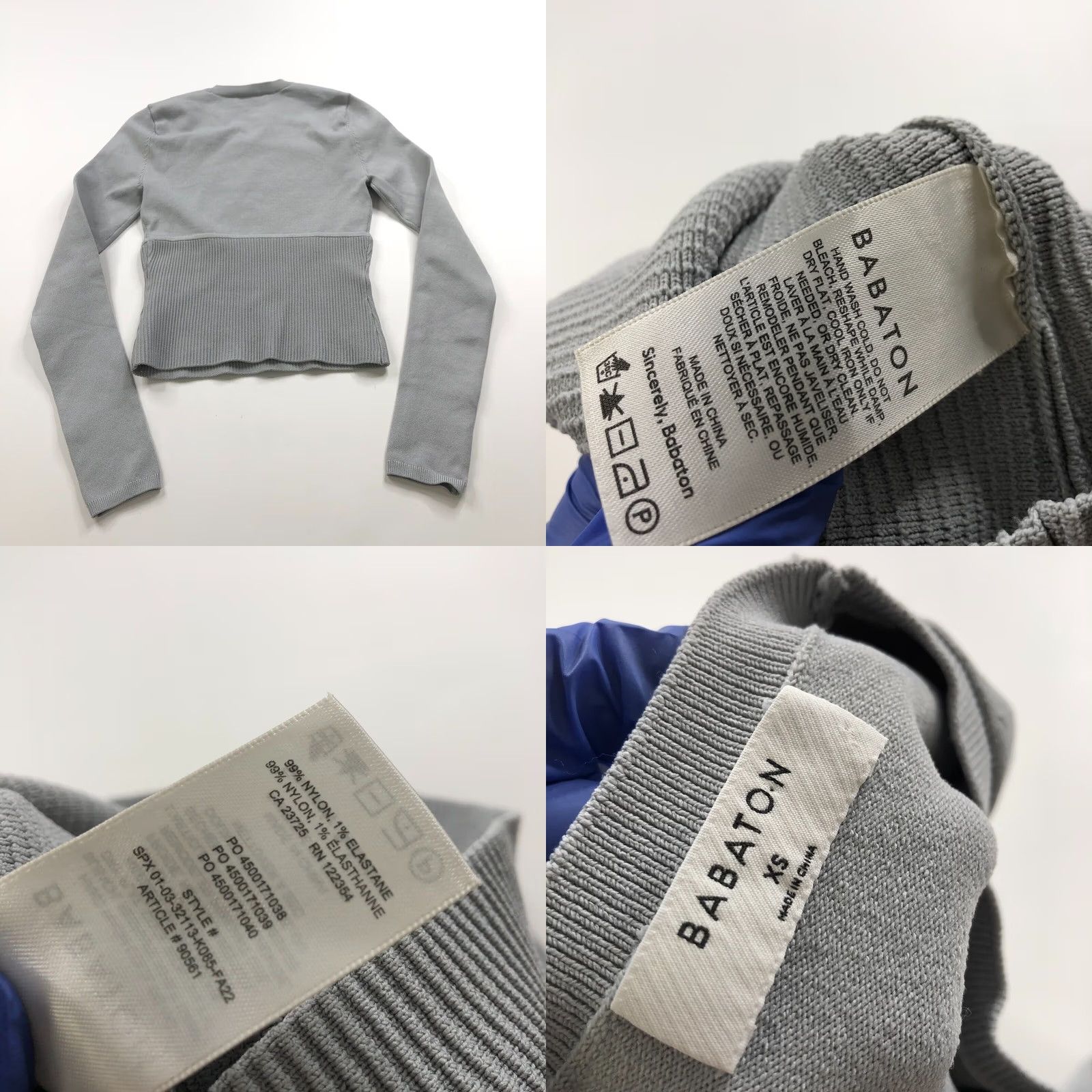 Vintage Babaton Sculpt Knit Empire Corset Pullover Top Blouse XS Light Gray MINT Women Size XS / US 0-2 / IT 36-38 - 8 Thumbnail