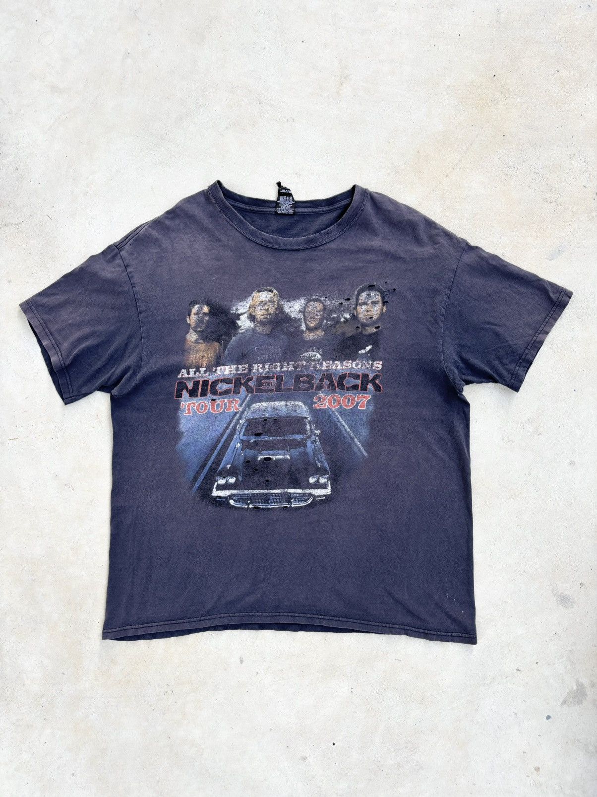 Vintage Thrashed Faded NICKELBACK ERD Grunge T Shirt Distressed Size US XL / EU 56 / 4 - 3 Thumbnail