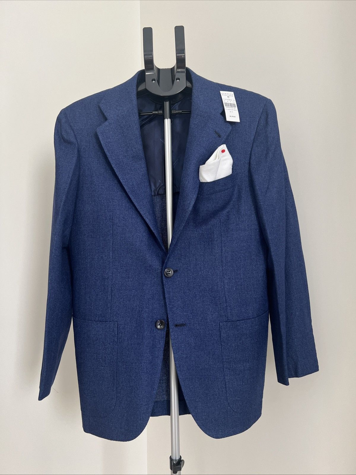 Barneys New York × Kiton Kiton Men’s 38R 48 IT Navy Blue Silk Cashmere Linen Blazer Size 38R - 1 Thumbnail
