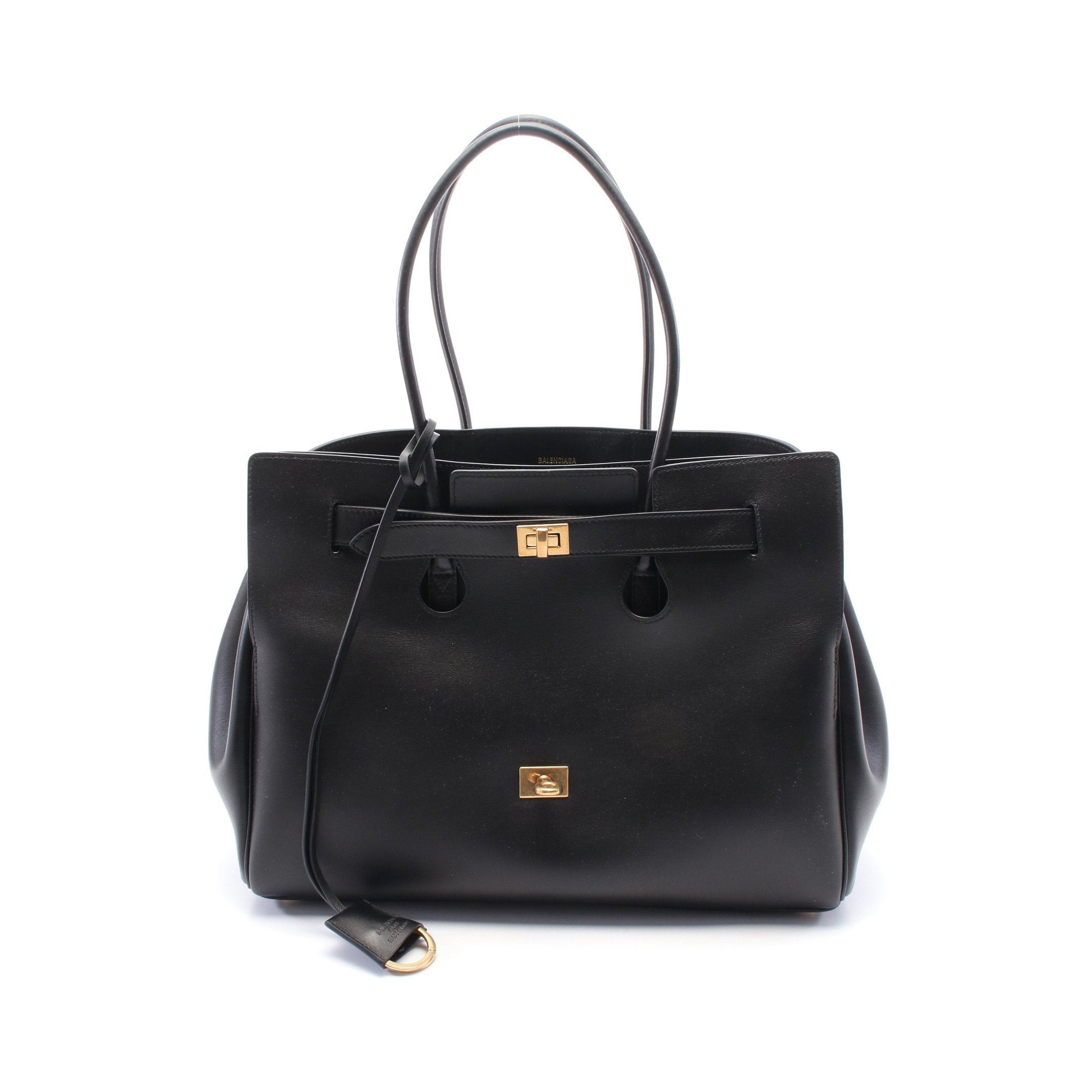 Balenciaga Bel Air Medium Carryall Handbag Tote Bag Leather Black, Women's