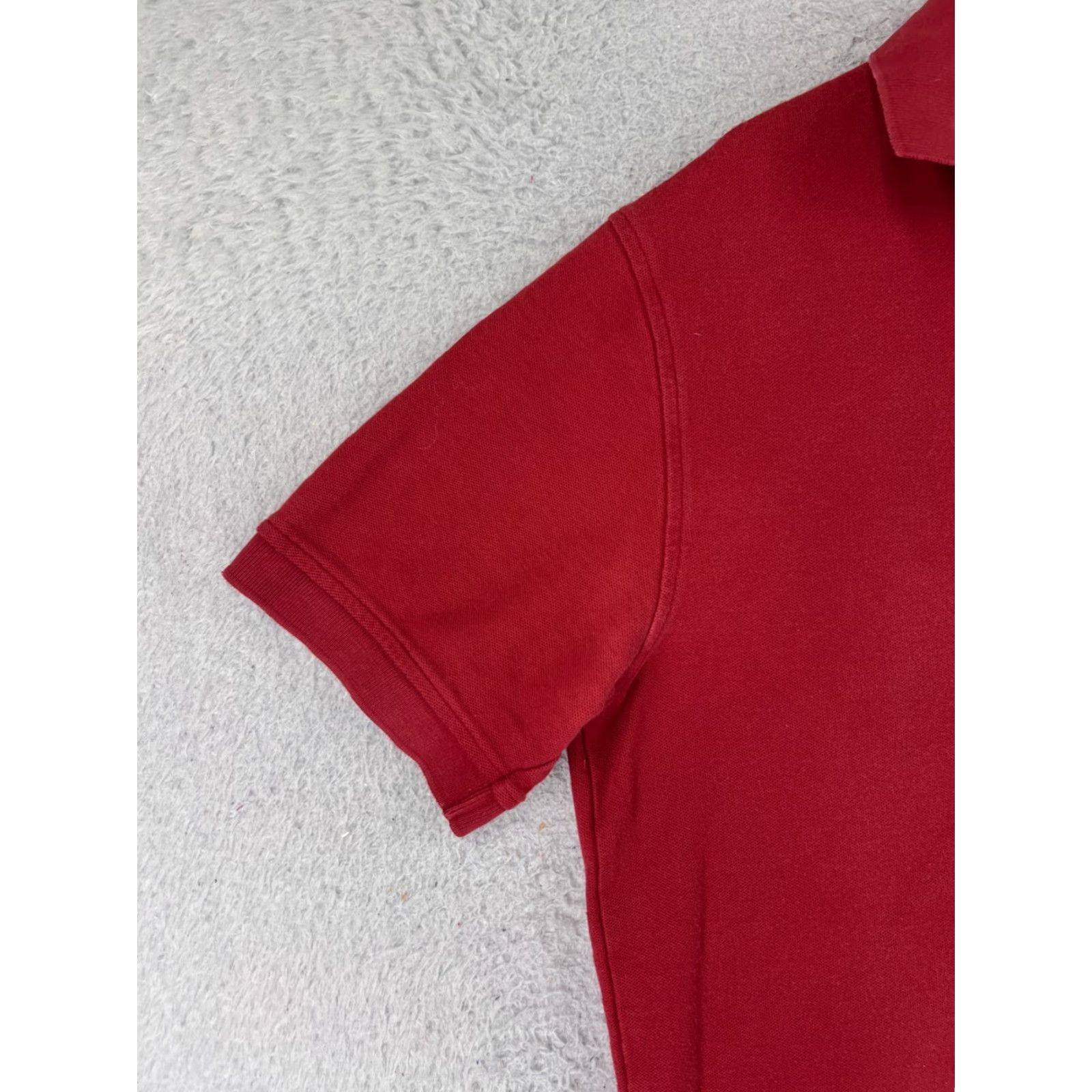 Tommy Hilfiger VINTAGE Tommy Hilfiger Polo Shirt Men Red 100% Cotton Knit Golf Polo Short Sleeve Adult Large Size US L / EU 52-54 / 3 - 3 Thumbnail