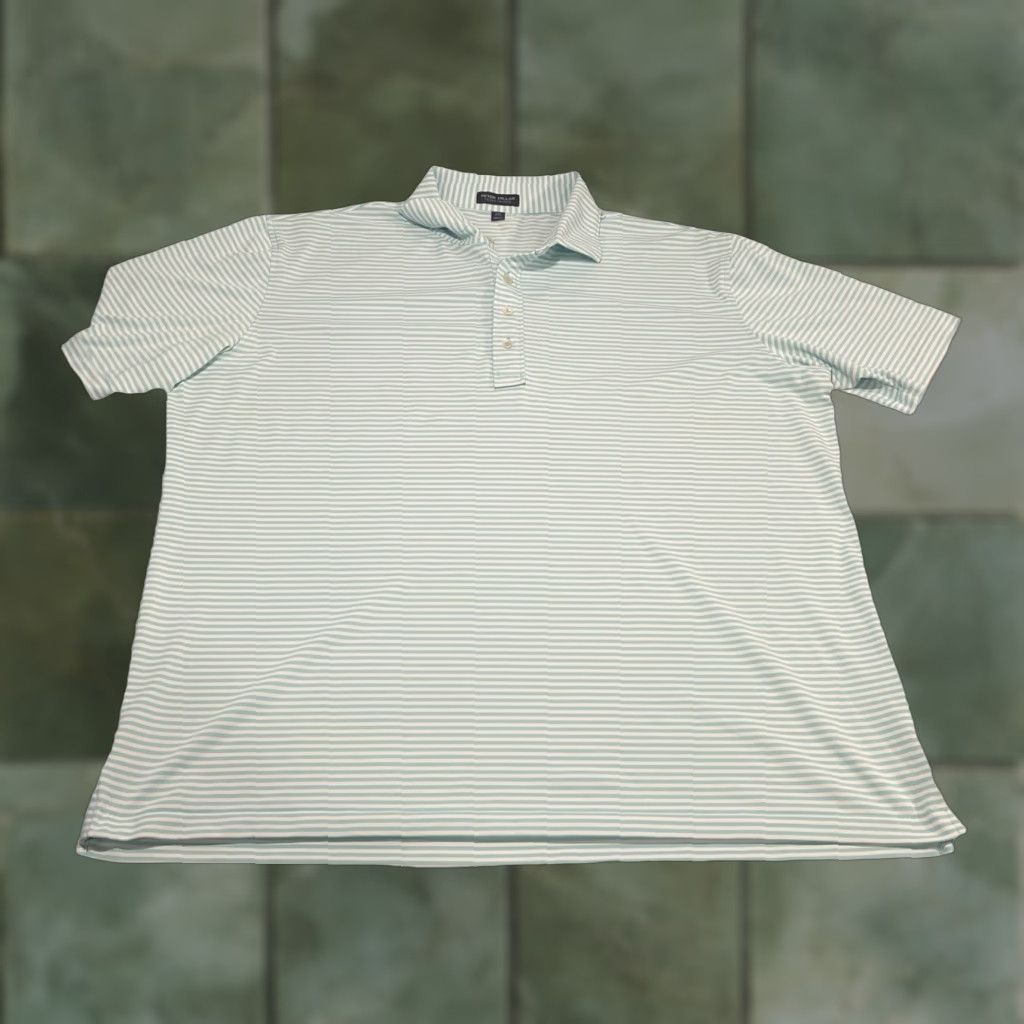 Peter Millar Peter Millar Polo Shirt Mens 2XL Striped Stretch Pocket Logo Casual Golf Shirt Size US XXL / EU 58 / 5 - 1 Thumbnail