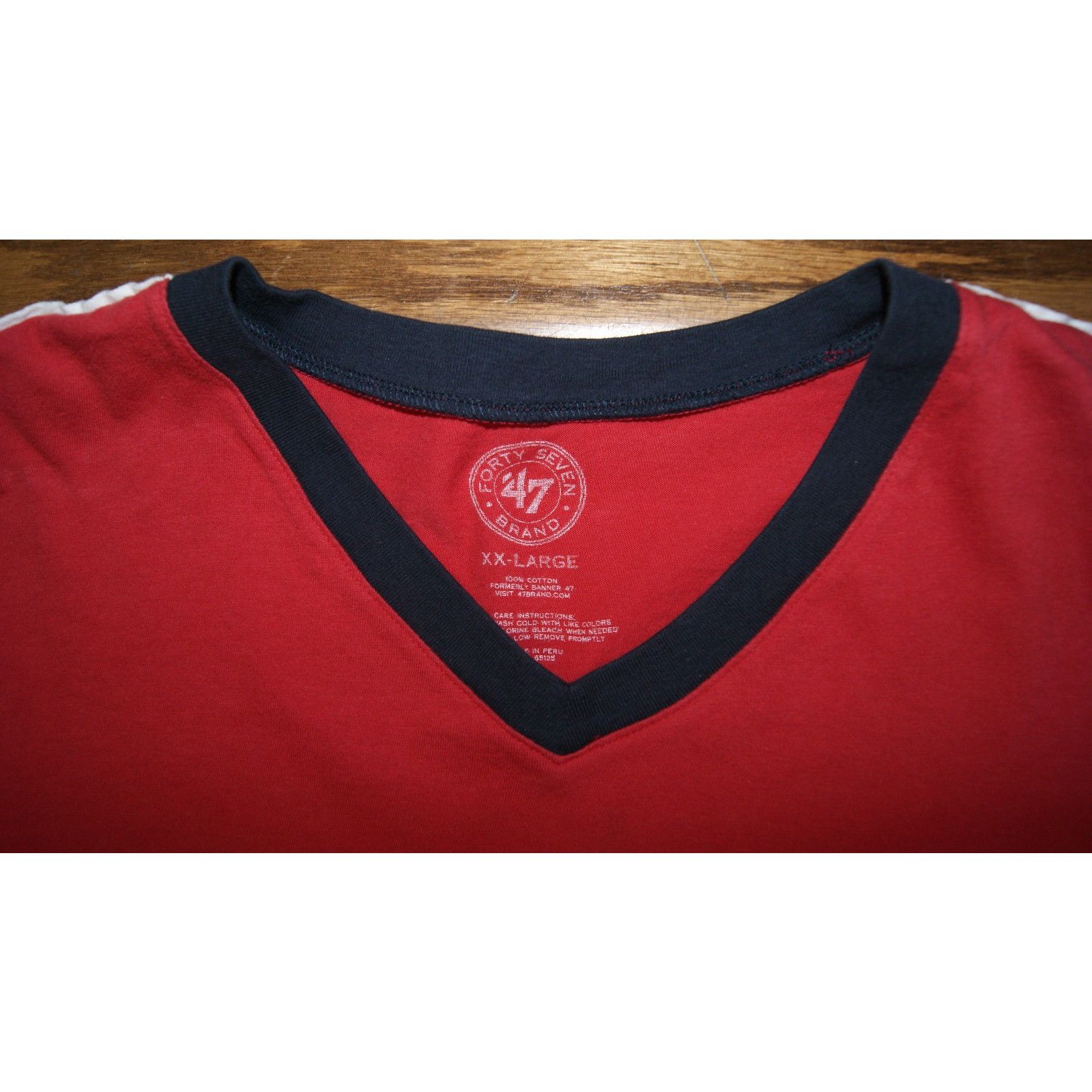 47 Brand St Louis Cardinals Mens 2XL Vneck Ringer TShirt Retro Script Size US XXL / EU 58 / 5 - 3 Thumbnail