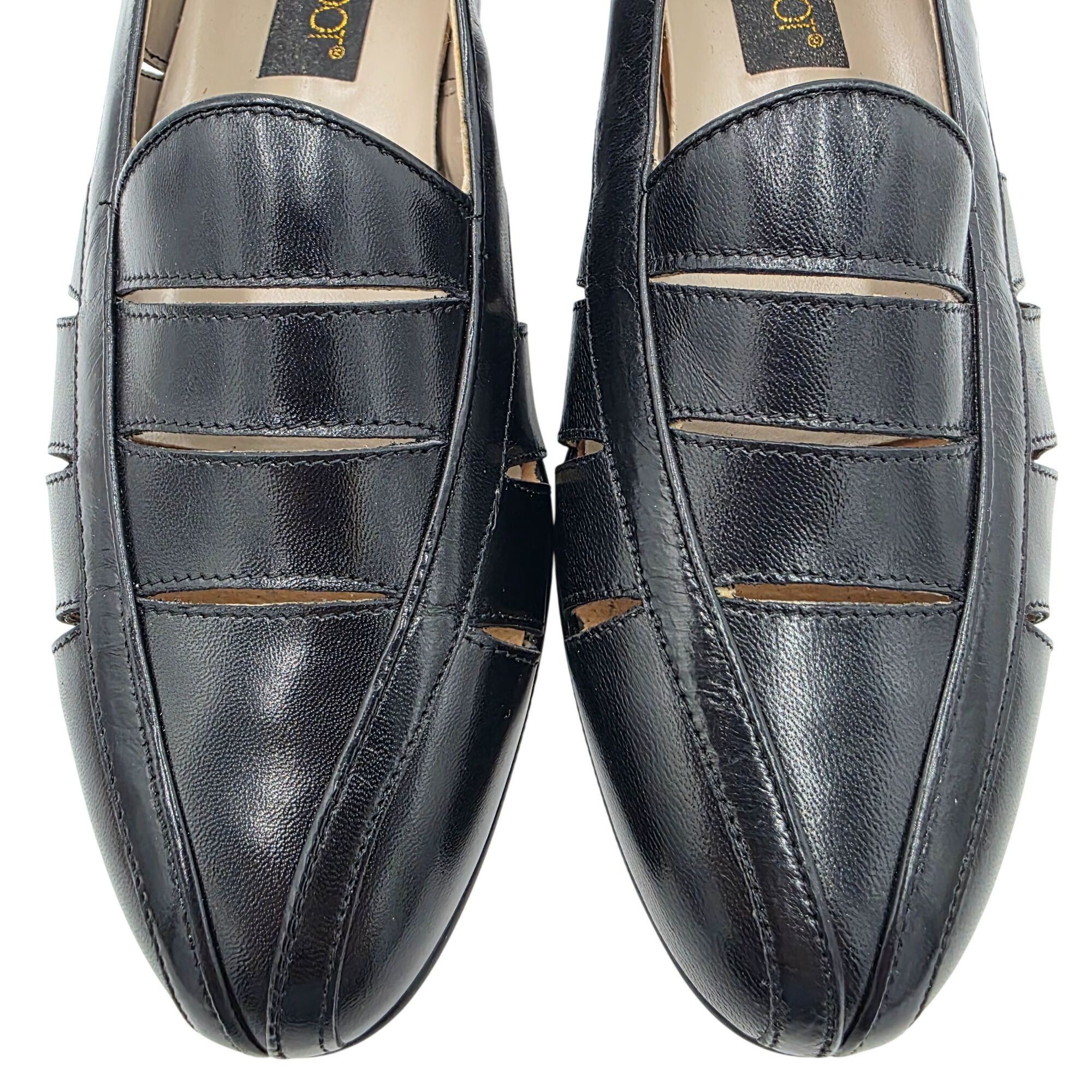 Other Vintage NEW Brassboot Spain Men 7 Black Leather Loafer Dress Size US 7 / EU 40 - 2 Thumbnail