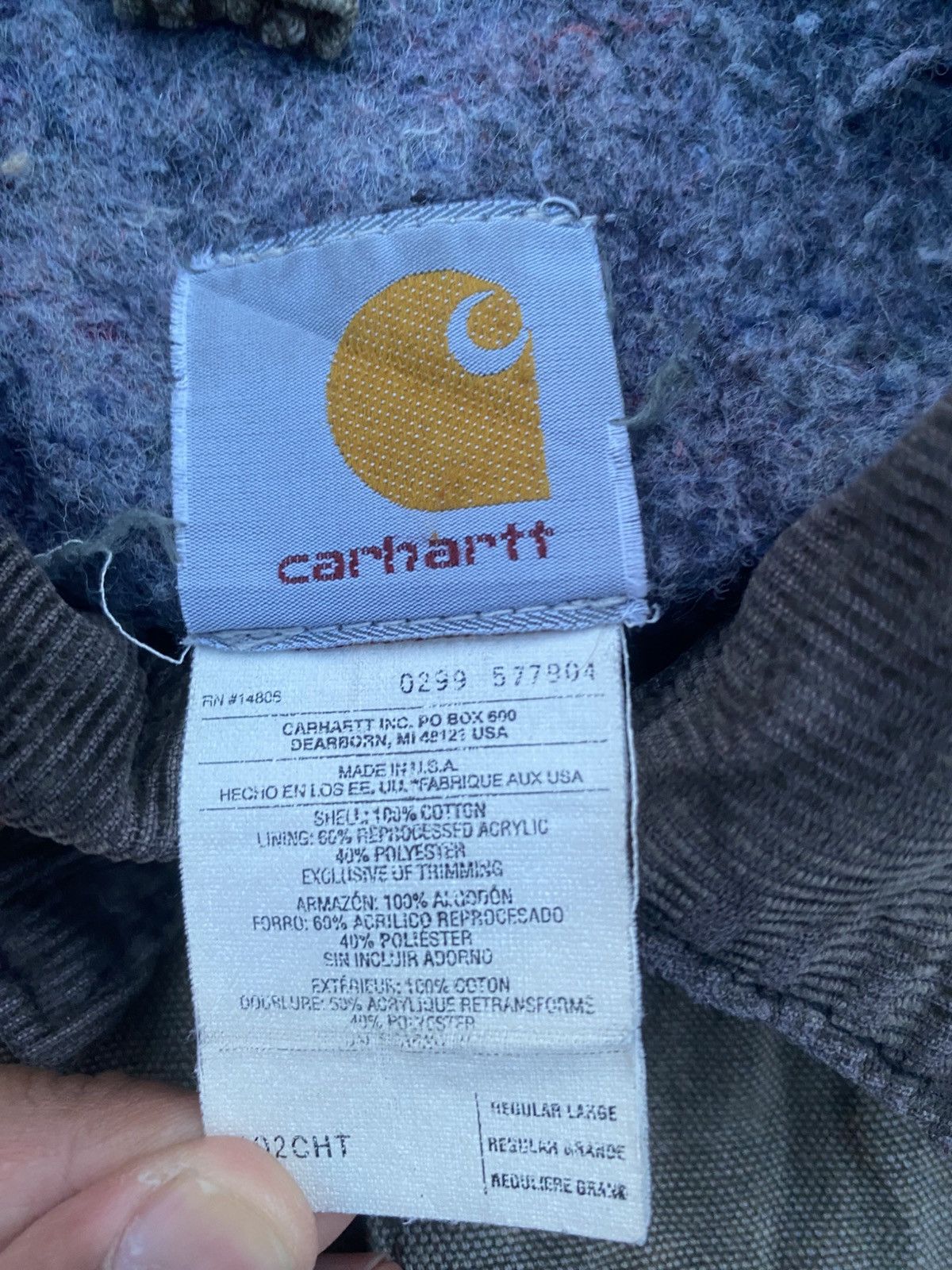 Carhartt VTG Carhartt Detroit Blanket Lined Faded Dirty Jacket Size US XL / EU 56 / 4 - 7 Thumbnail