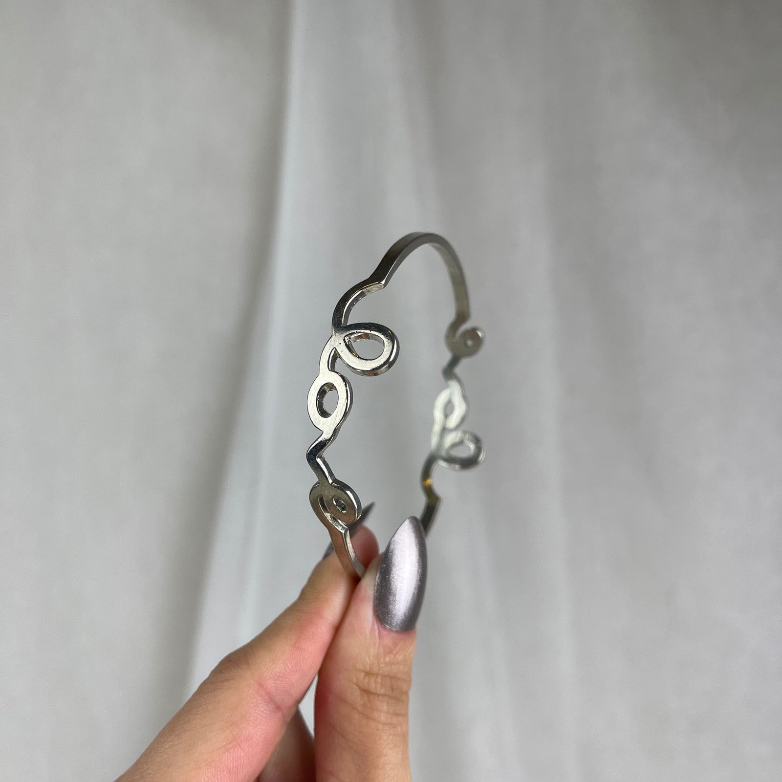 Other Dainty Silver LOVE Bangle Bracelet Minimalist Romantic NWOT Size ONE SIZE - 9 Thumbnail