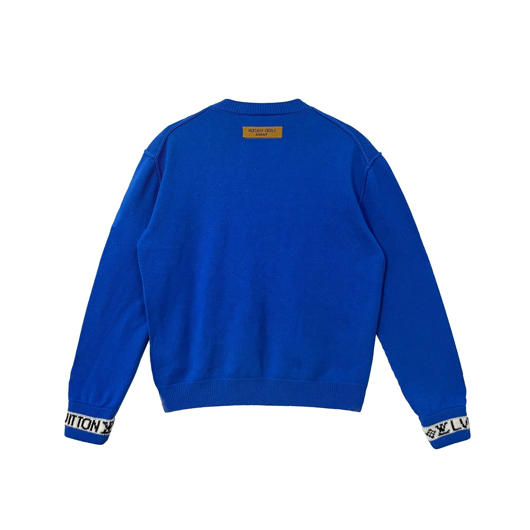 Louis Vuitton Louis Vuitton Blue LV Cuffs Cashmere Crewneck Size XS / US 0-2 / IT 36-38 - 2 Thumbnail