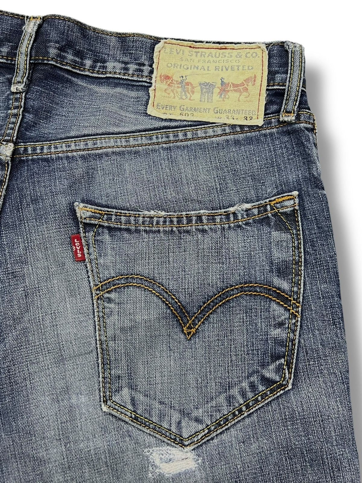 Levi's Vintage Levi’s 502 Denim Patches - Faded, Distressed Jeans Size US 35 - 9 Thumbnail