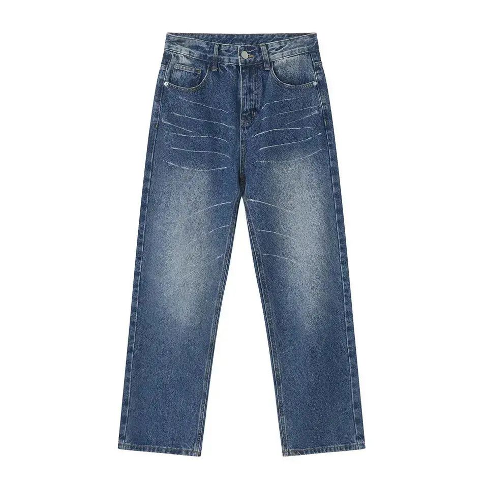 Japanese Brand Retro loose straight leg wide leg jeans Size US 32 / EU 48 - 3 Thumbnail