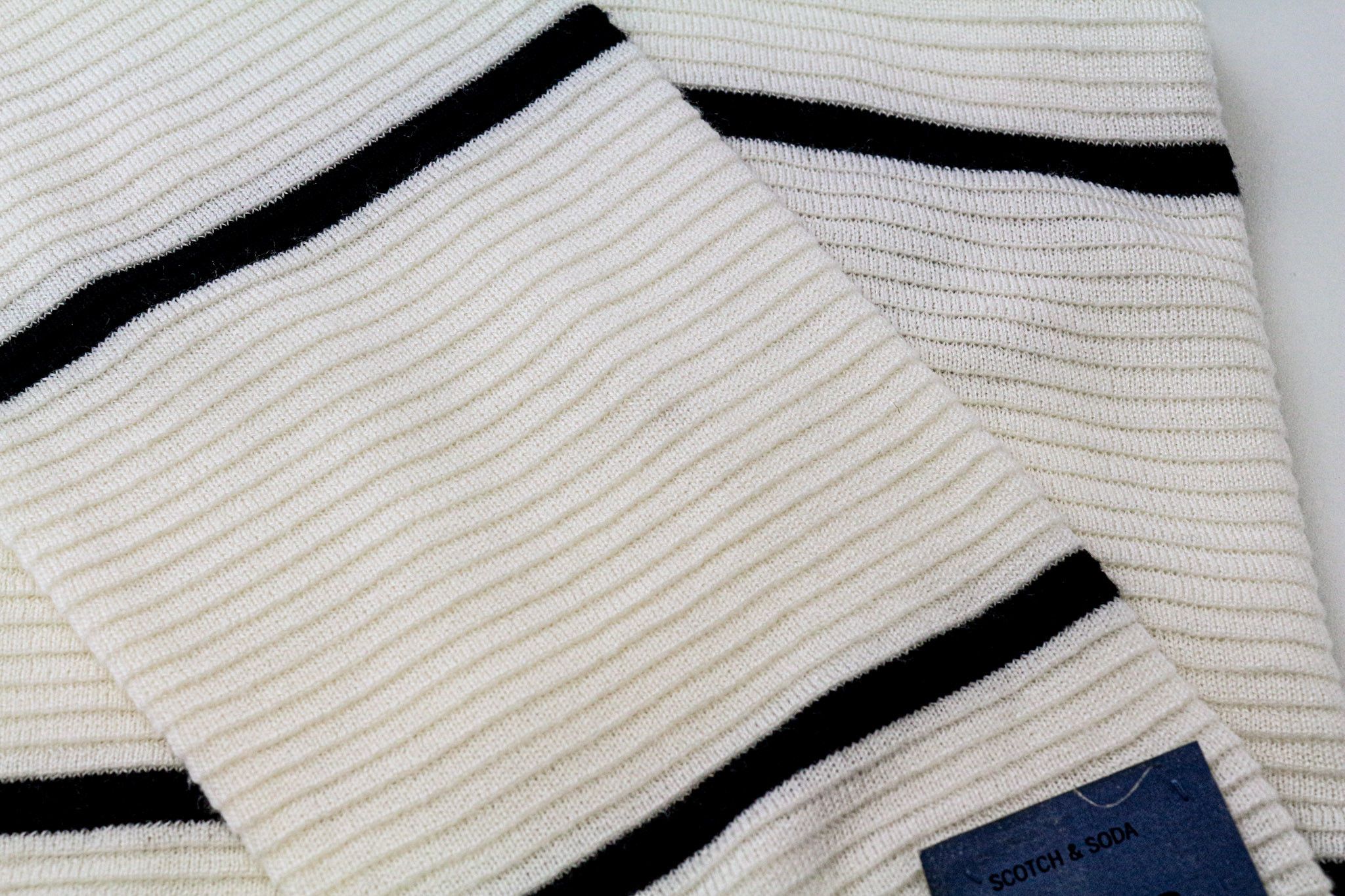 Scotch & Soda AMS COUTURE L Off-White Striped Sweatshirt 76187 Size US L / EU 52-54 / 3 - 9 Thumbnail