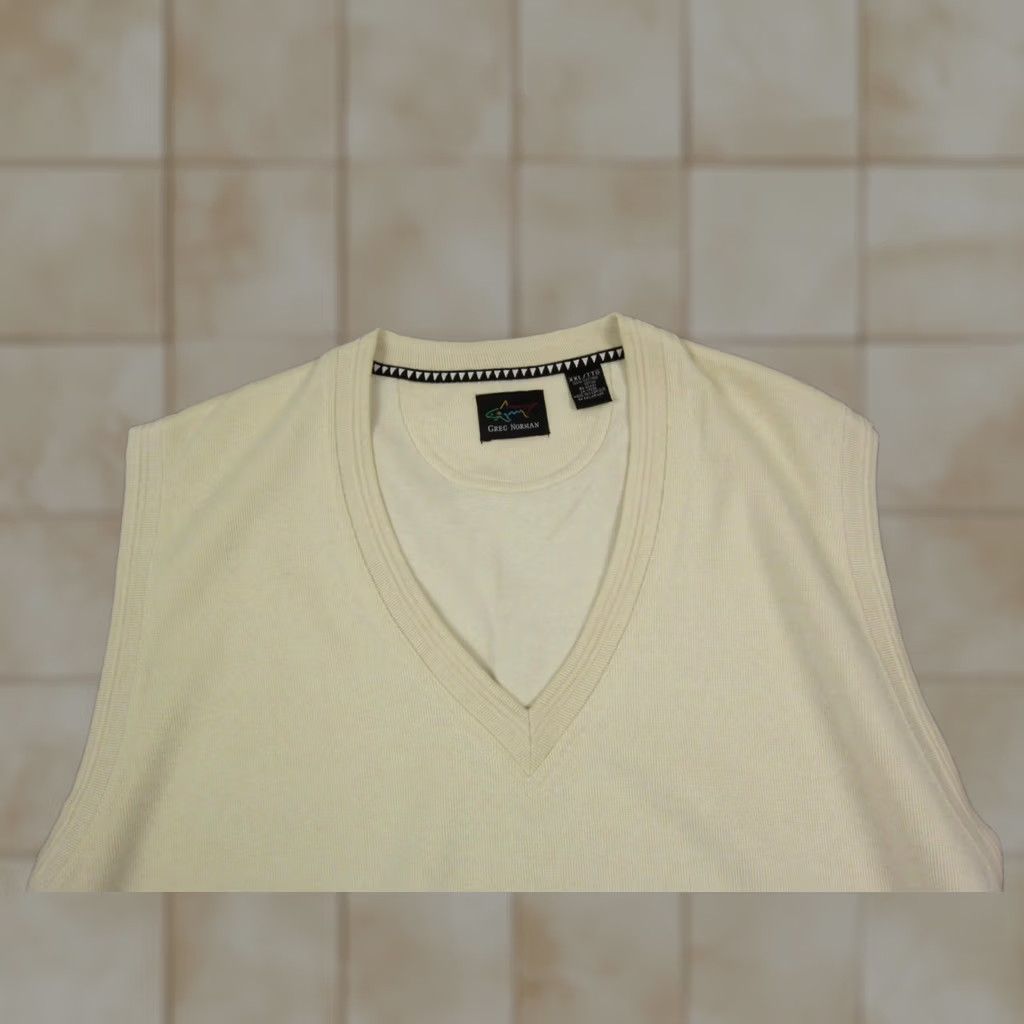 Vintage VINTAGE Greg Norman Vest Mens 2XL XXL Creme Cotton Golf Knit V-Neck Size US XXL / EU 58 / 5 - 1 Thumbnail
