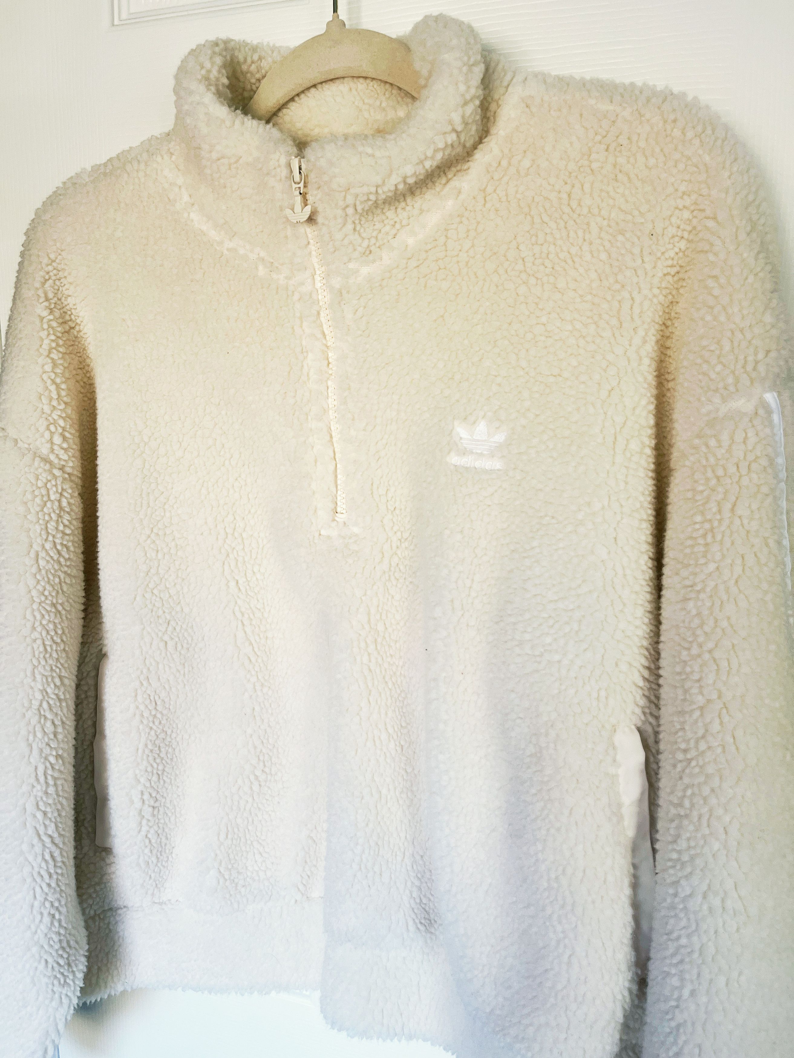 Adidas Adidas Half-Zip Fleece Sweatshirt Ivory Size Medium Size M / US 6-8 / IT 42-44 - 3 Thumbnail