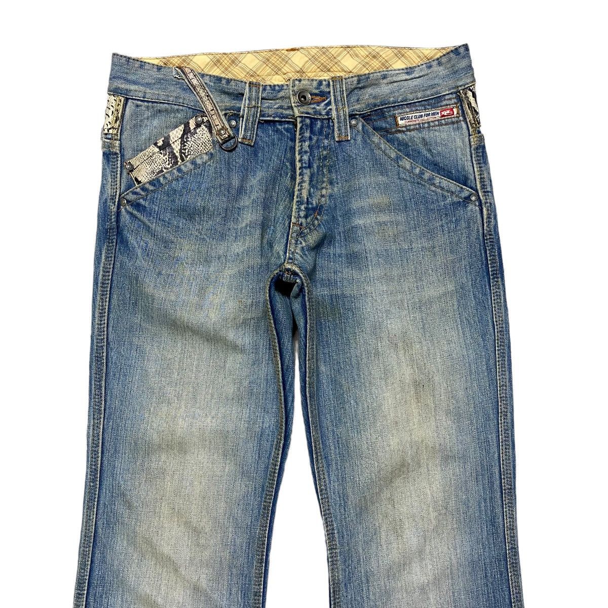 Nicole Club NCFM Denim Twin Flap Snake Patern Flare Jeans Size US 28 / EU 44 - 3 Thumbnail