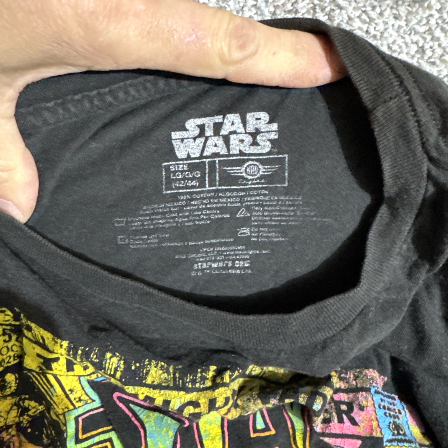 Star Wars Star Wars T-Shirt Men Large Black Darth Vader Battles Black Falcon Cartoon Comics Graphic Print Star Wars Logo Size US L / EU 52-54 / 3 - 5 Thumbnail