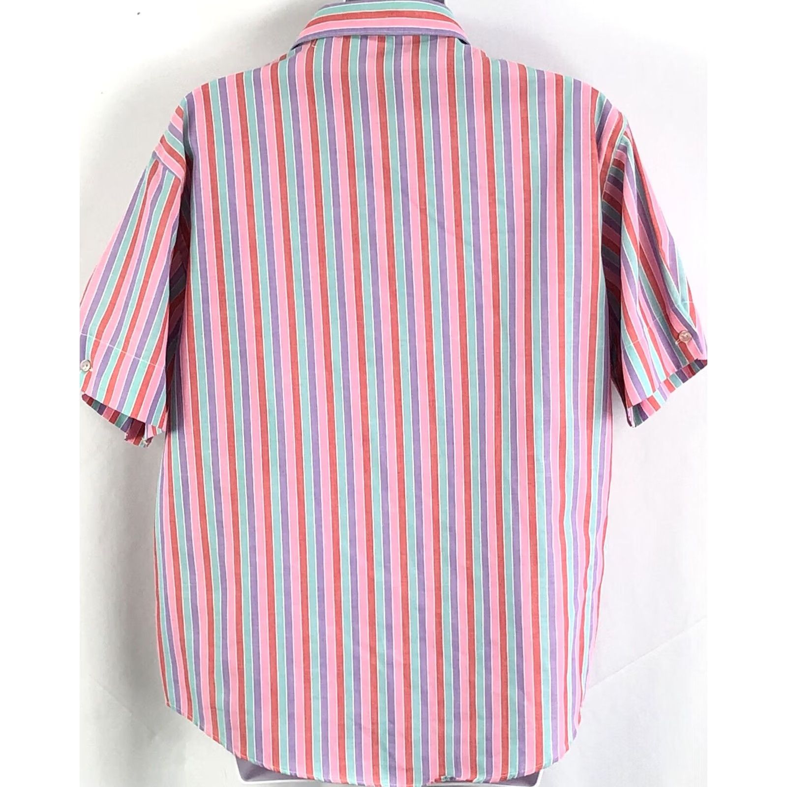 Halston VINTAGE Halston top shirt 14 pink/purple stripe pocket collar 80s 90s Classic Size XL / US 12-14 / IT 48-50 - 3 Thumbnail