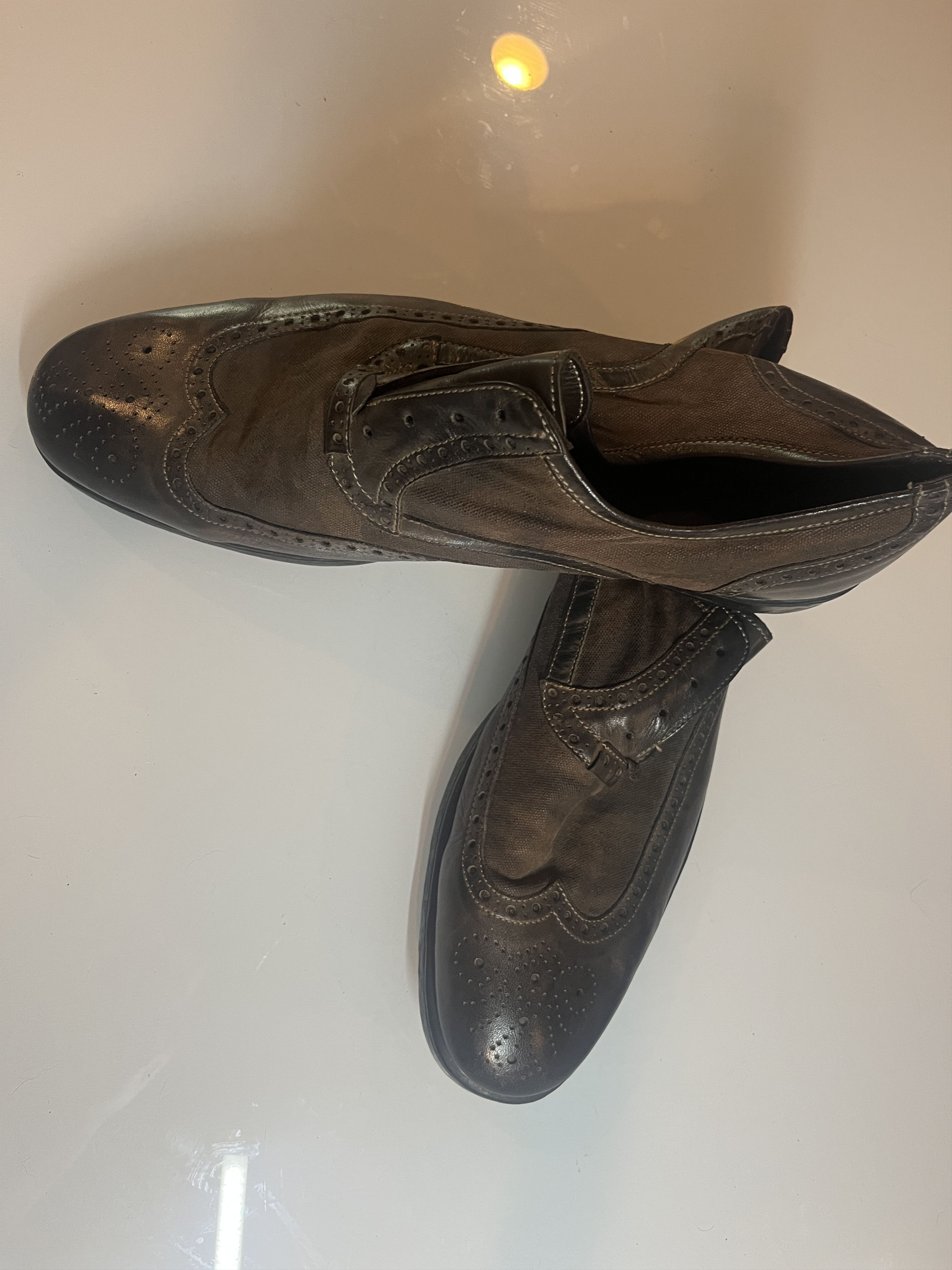 John Varvatos Varvatos Made in Italy Wingtip Laceless Brogue Style 1364 Size US 11 / EU 44 - 8 Thumbnail